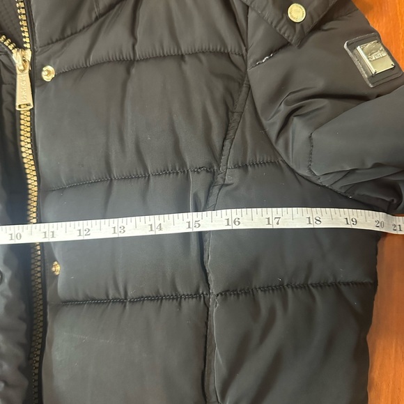 Calvin Klein Black Puffer Coat with Gold Accents - Picture 10 of 12